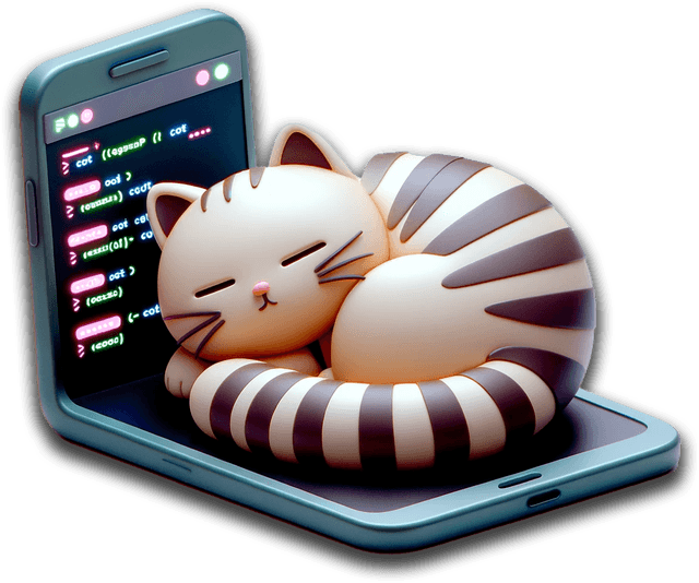 Sleeping coding cat